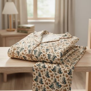 Double gauze/muslin Baby dino design B digital print