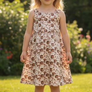 Double gauze/muslin Little farm animals design D digital print