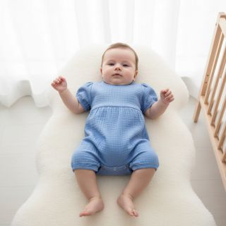 Double gauze/muslin royal blue ORGANIC