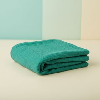 Double gauze/muslin dark teal ORGANIC