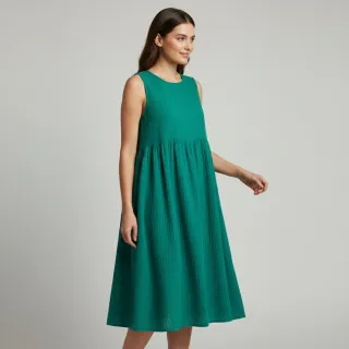 Double gauze/muslin dark teal ORGANIC