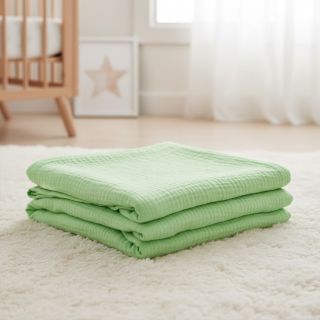 Double gauze/muslin light lime ORGANIC