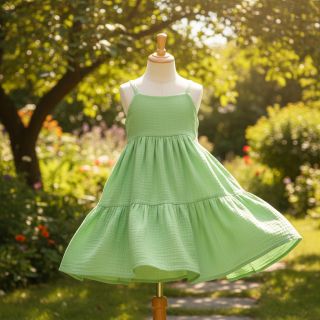 Double gauze/muslin light lime ORGANIC