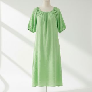 Double gauze/muslin light lime ORGANIC