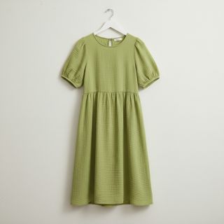 Double gauze/muslin old lime ORGANIC