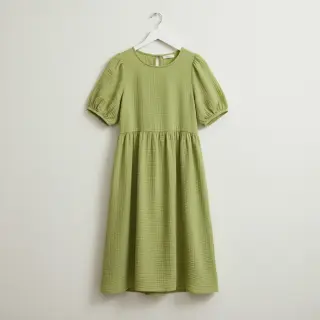 Double gauze/muslin old lime ORGANIC