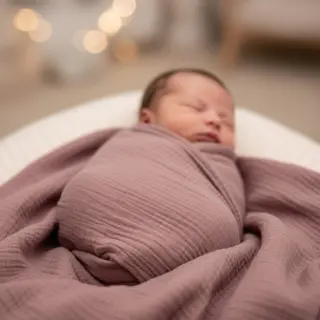 Double gauze/muslin light lilac ORGANIC
