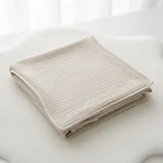 Double gauze/muslin light sand ORGANIC
