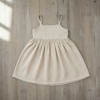 Double gauze/muslin light sand ORGANIC