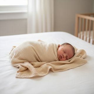 Double gauze/muslin cream ORGANIC