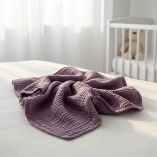Double gauze/muslin lilac ORGANIC
