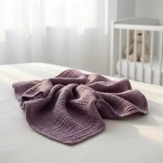 Double gauze/muslin lilac ORGANIC