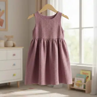 Double gauze/muslin lilac ORGANIC