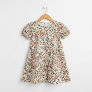 Double gauze/muslin Oldstyle flowers white digital print