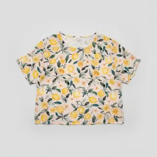 Double gauze/muslin Fresh lemons digital print