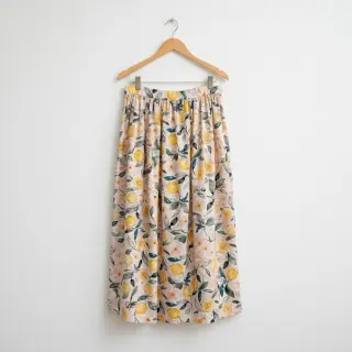 Double gauze/muslin Fresh lemons digital print