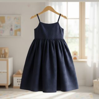 Double gauze/muslin EMBROIDERY Flowers navy