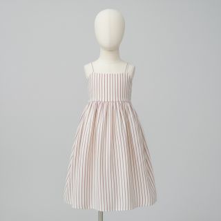 Double gauze/muslin YARN DYED Thin strip mauve