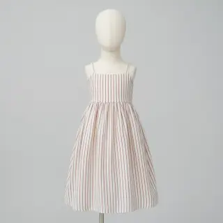 Double gauze/muslin YARN DYED Thin strip mauve