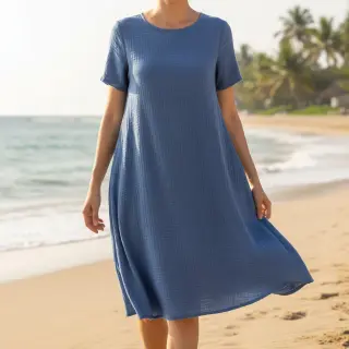 Double gauze/muslin midnight blue