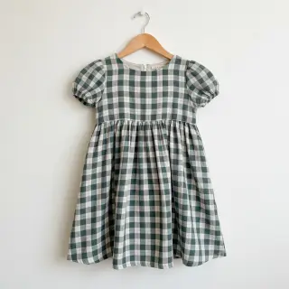 Double gauze/muslin Double sided CHECKS MINI cyan