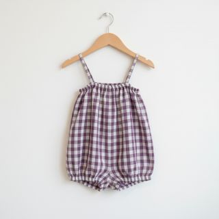 Double gauze/muslin Double sided CHECKS MINI grape