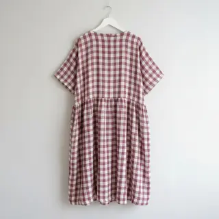 Double gauze/muslin Double sided CHECKS MINI rosewood