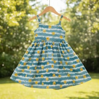 Double gauze/muslin Happy faces jeans digital print