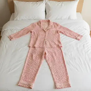 Double gauze/muslin JACQUARD Dots pink