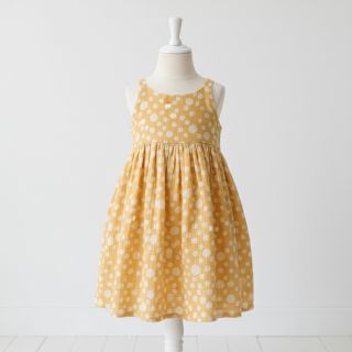 Double gauze/muslin JACQUARD Dots dark yellow