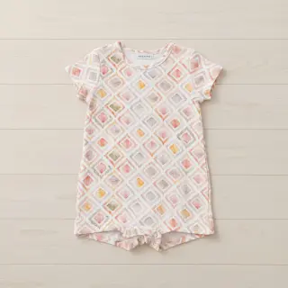 Double gauze/muslin Geo watercolour mauve digital print