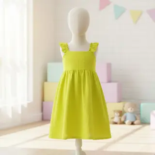 Double gauze/muslin NEON YELLOW ORGANIC