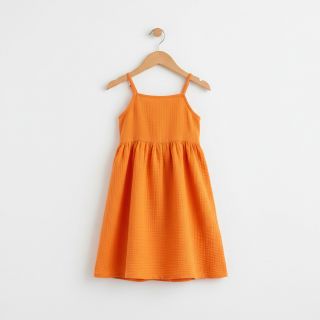 Double gauze/muslin NEON ORANGE ORGANIC