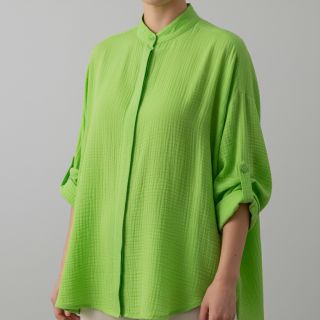 Double gauze/muslin NEON LIME ORGANIC
