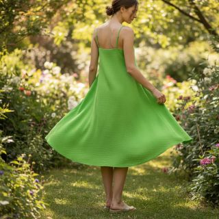 Double gauze/muslin NEON LIME ORGANIC