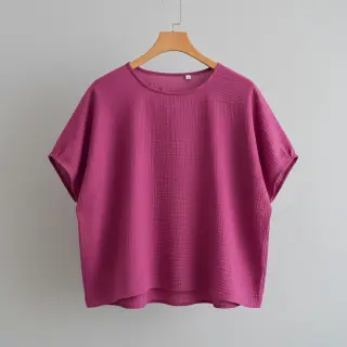 Double gauze/muslin cerise ORGANIC