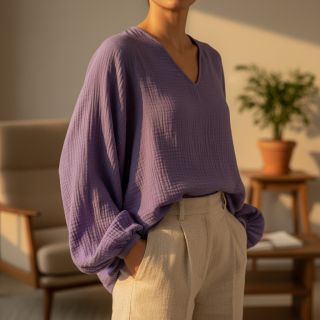 Double gauze/muslin lavender ORGANIC