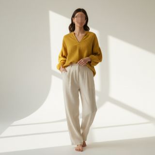 Double gauze/muslin gold ORGANIC