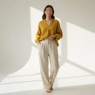 Double gauze/muslin gold ORGANIC
