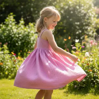 Double gauze/muslin light pink