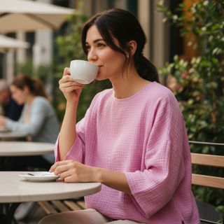 Double gauze/muslin light pink