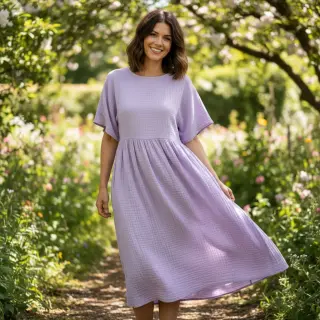 Double gauze/muslin bright violet