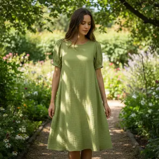 Double gauze/muslin old lime