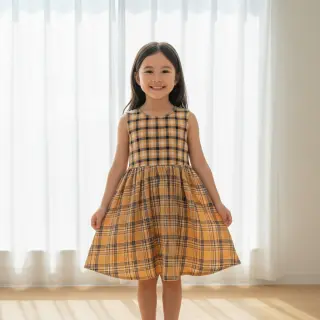 Double gauze/muslin Double sided CHECKS multicolour brown