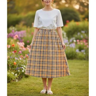 Double gauze/muslin Double sided CHECKS multicolour brown