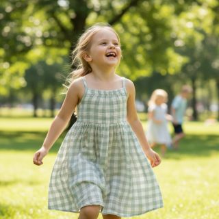 Double gauze/muslin Double sided CHECKS MINI nile