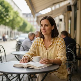 Double gauze/muslin Double sided CHECKS MINI ochre