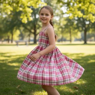 Double gauze/muslin Double sided CHECKS pink