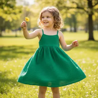 Double gauze/muslin hunter green