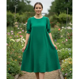 Double gauze/muslin hunter green